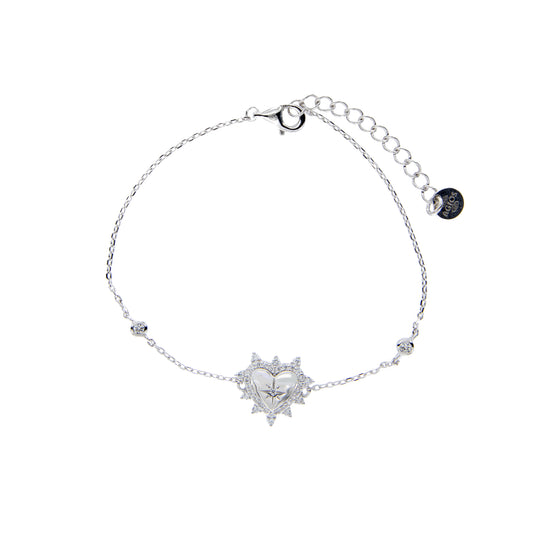 Bracciale Lumina, Cuore con zirconi bianchi, argento 925