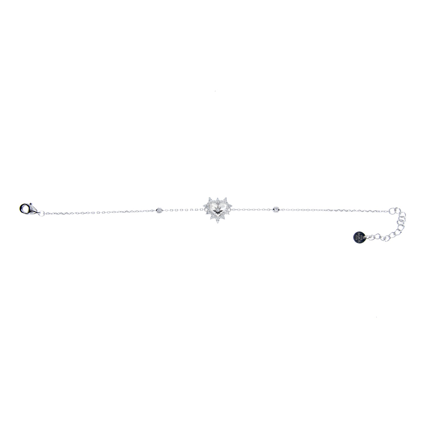 Bracciale Lumina, Cuore con zirconi bianchi, argento 925