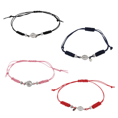 Bracciale in sagola Croce San Benedetto in argento 925