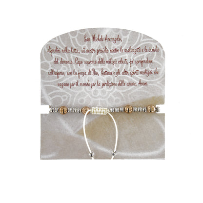 Bracciale regolabile San Michele Arcangelo, con confezione e preghiera