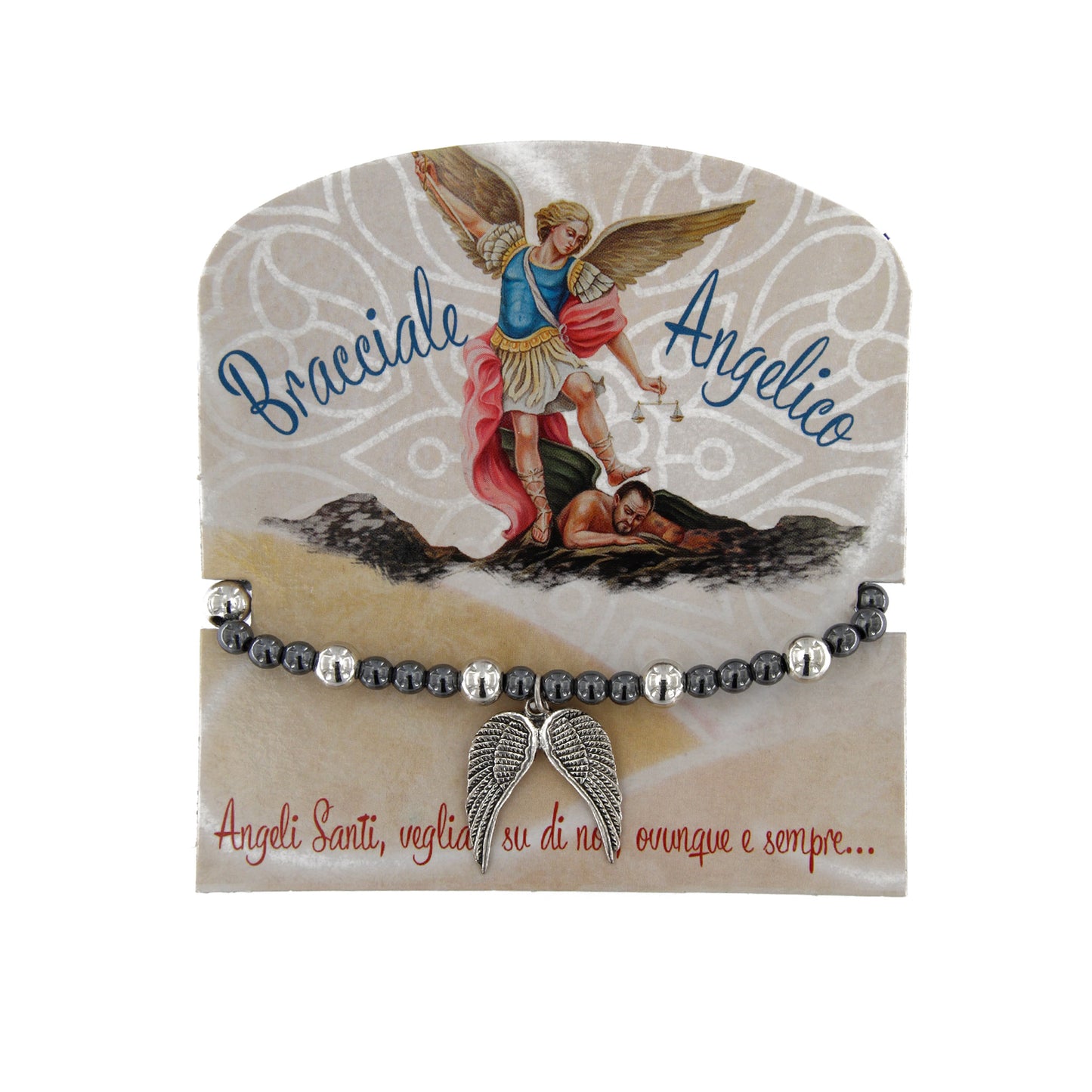 Bracciale regolabile San Michele Arcangelo, con confezione e preghiera