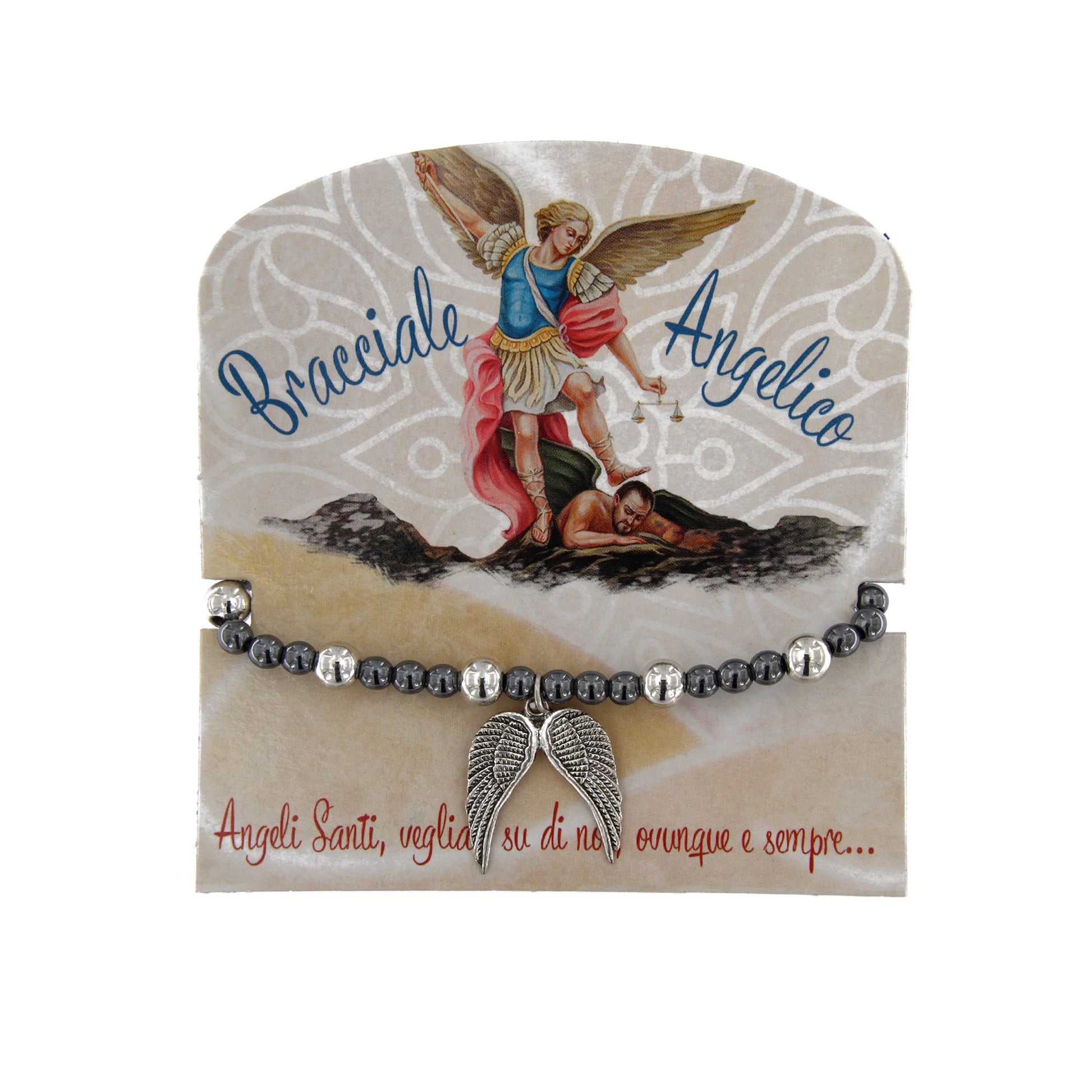 Bracciale regolabile San Michele Arcangelo, con confezione e preghiera