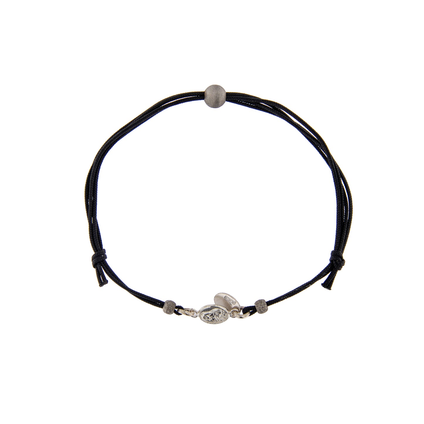 Bracciale con cordino regolabile e medaglia di Santa Rita in argento 925
