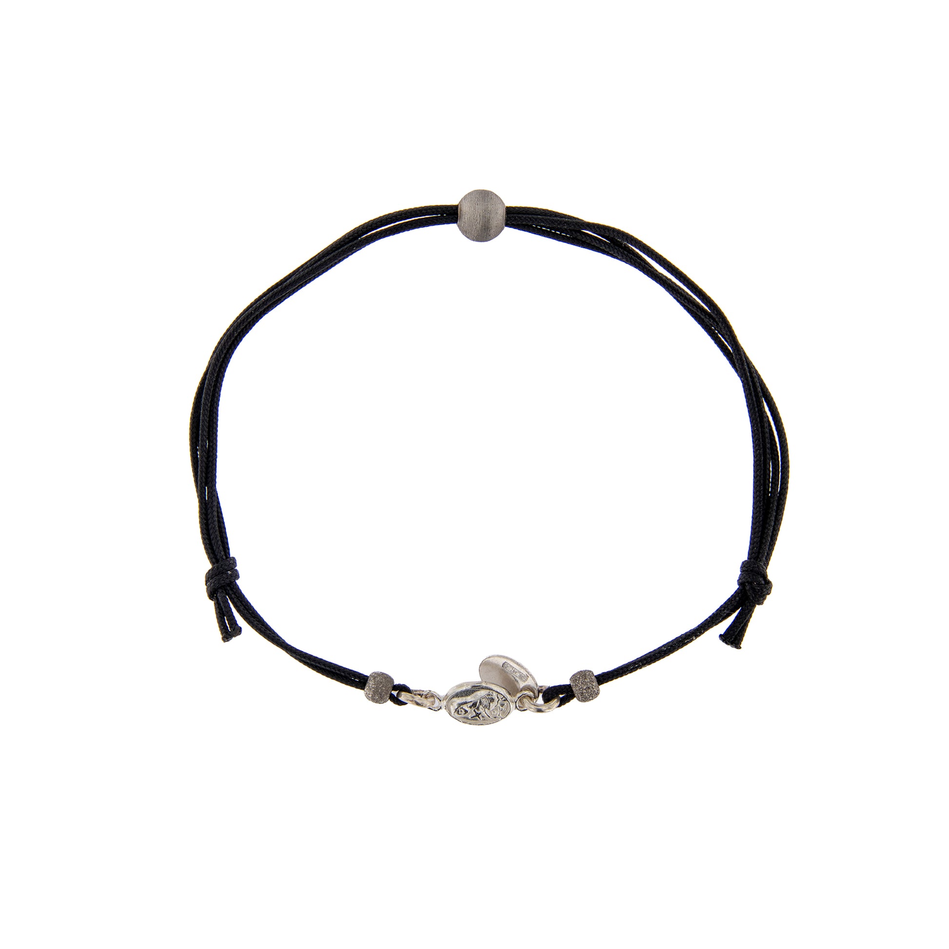 Bracciale con cordino regolabile e medaglia di Santa Rita in argento 925
