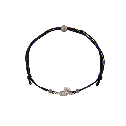 Bracciale con cordino regolabile e medaglia di Santa Rita in argento 925
