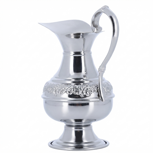 Brocca Manutergio Liturgica in Ottone Nichelato 10 cm