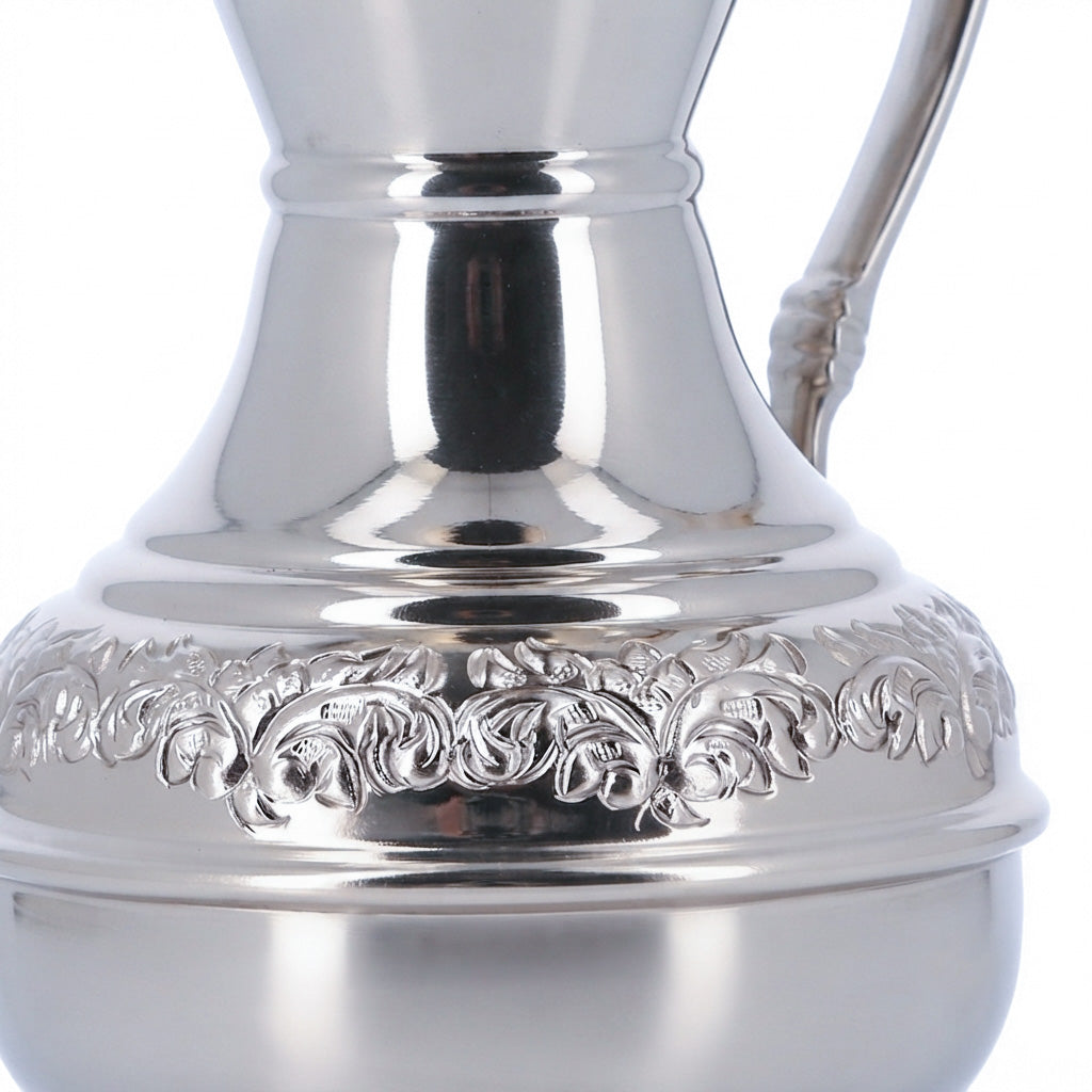 Brocca Manutergio Liturgica in Ottone Nichelato 10 cm