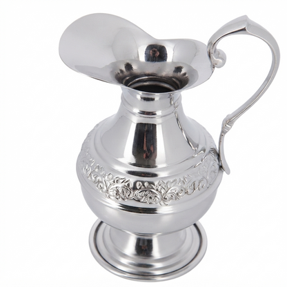 Brocca Manutergio Liturgica in Ottone Nichelato 10 cm