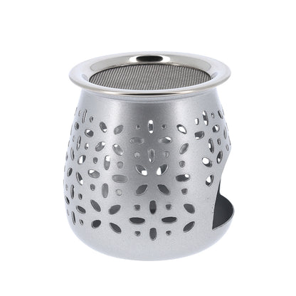 Brucia incenso in alluminio traforato color argento – Uso devozionale – Altezza 8 cm