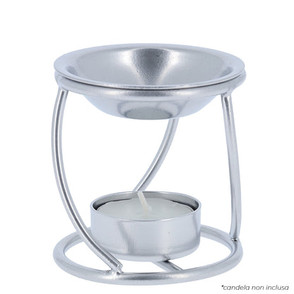 Brucia incenso in ferro color argento – Articolo liturgico – Altezza 7,5 cm