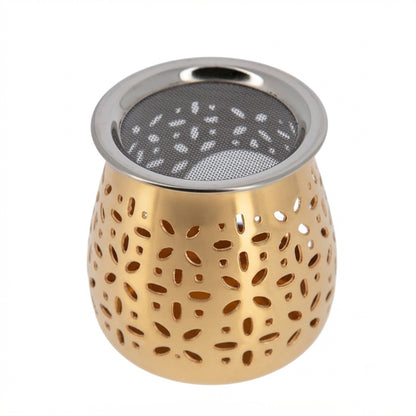 Brucia Incenso Devozionale in Alluminio Oro 8 cm