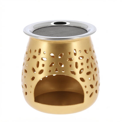 Brucia Incenso Devozionale in Alluminio Oro 8 cm