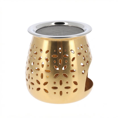 Brucia Incenso Devozionale in Alluminio Oro 8 cm