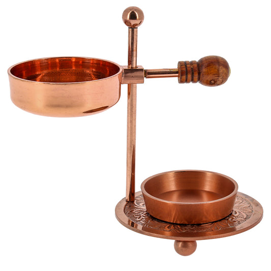 Brucia incenso regolabile in ottone color rame – Articolo liturgico – Altezza 11 cm