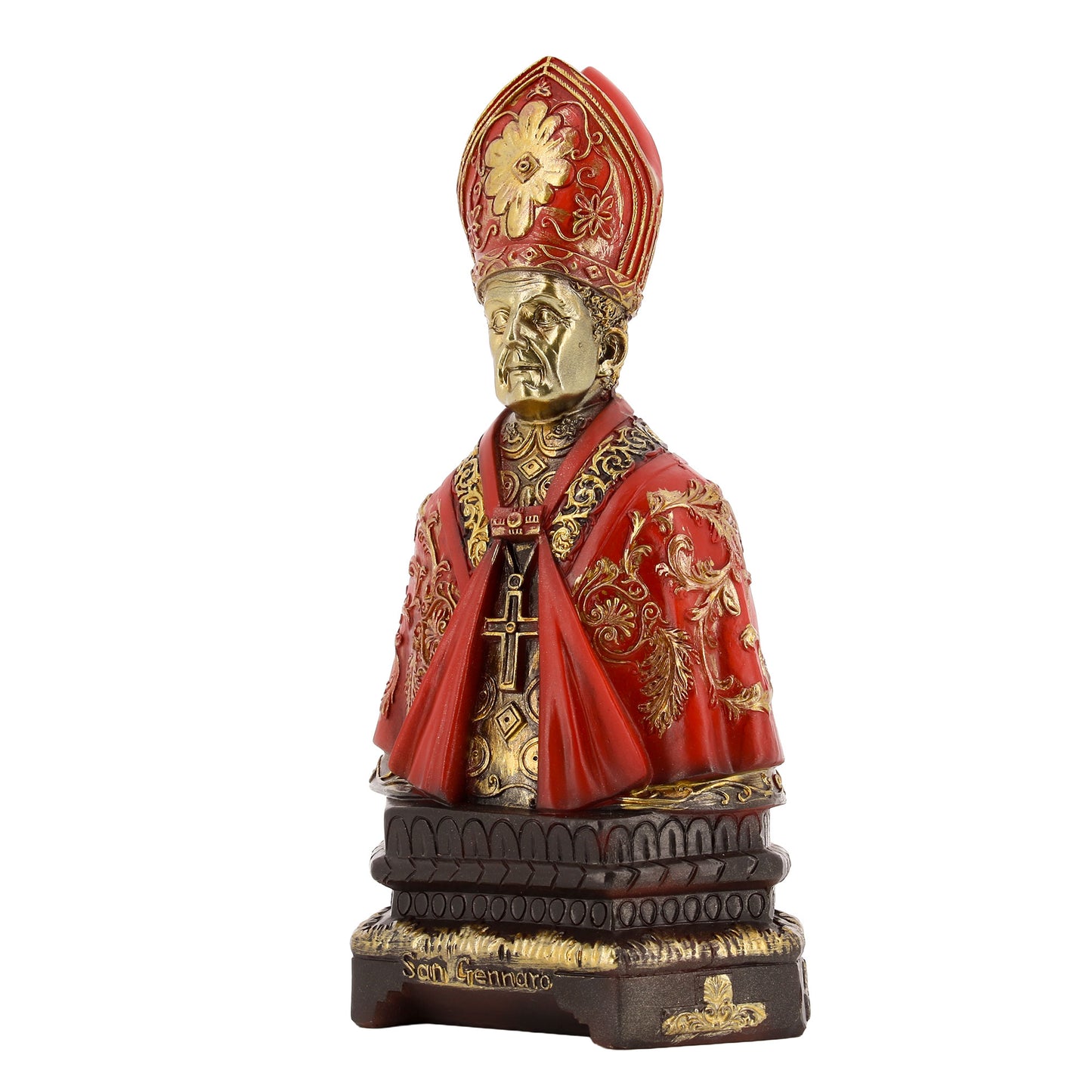 Statua busto San Gennaro in resina. Altezza 20 cm