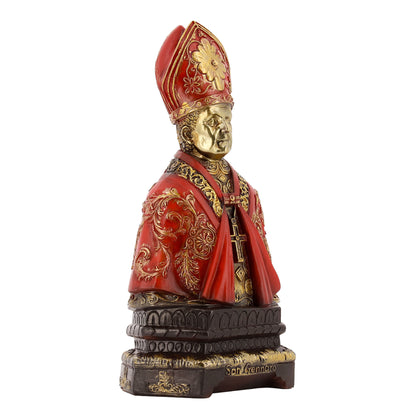 Statua busto San Gennaro in resina. Altezza 20 cm