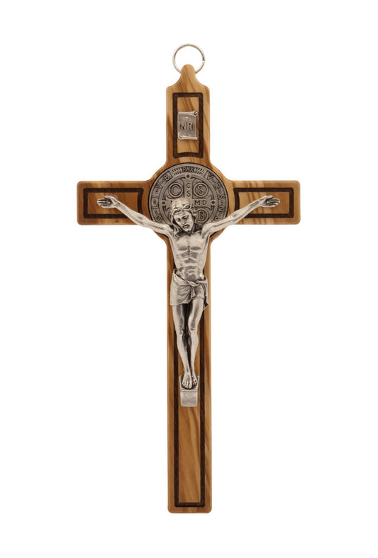 Crocifisso san Benedetto in legno. Altezza 23,5 cm