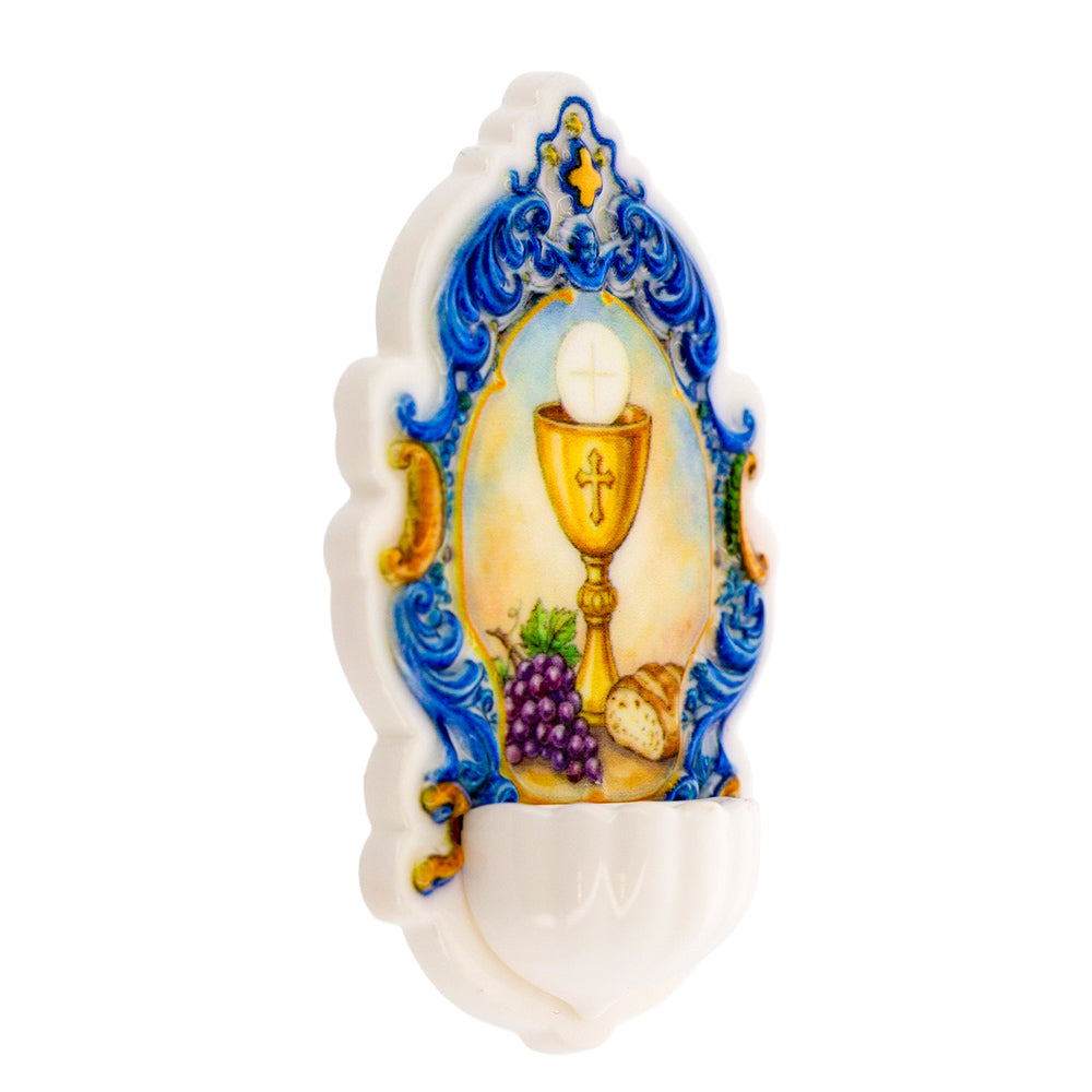 Magnete effetto maiolica – Ricordo bomboniera Prima Comunione. Dimensioni 4,5x6,5 cm