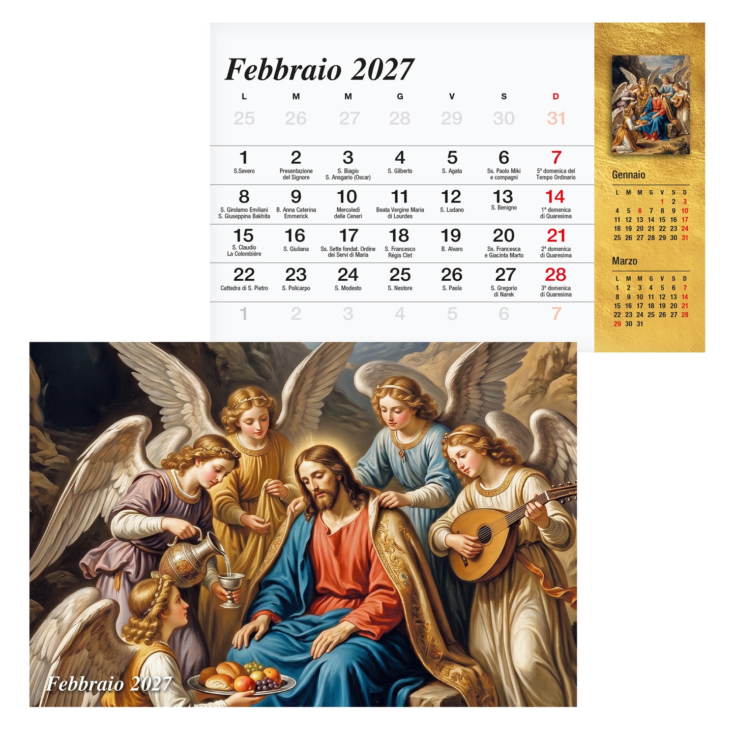 Calendario da tavolo 2027. Un anno con gli angeli