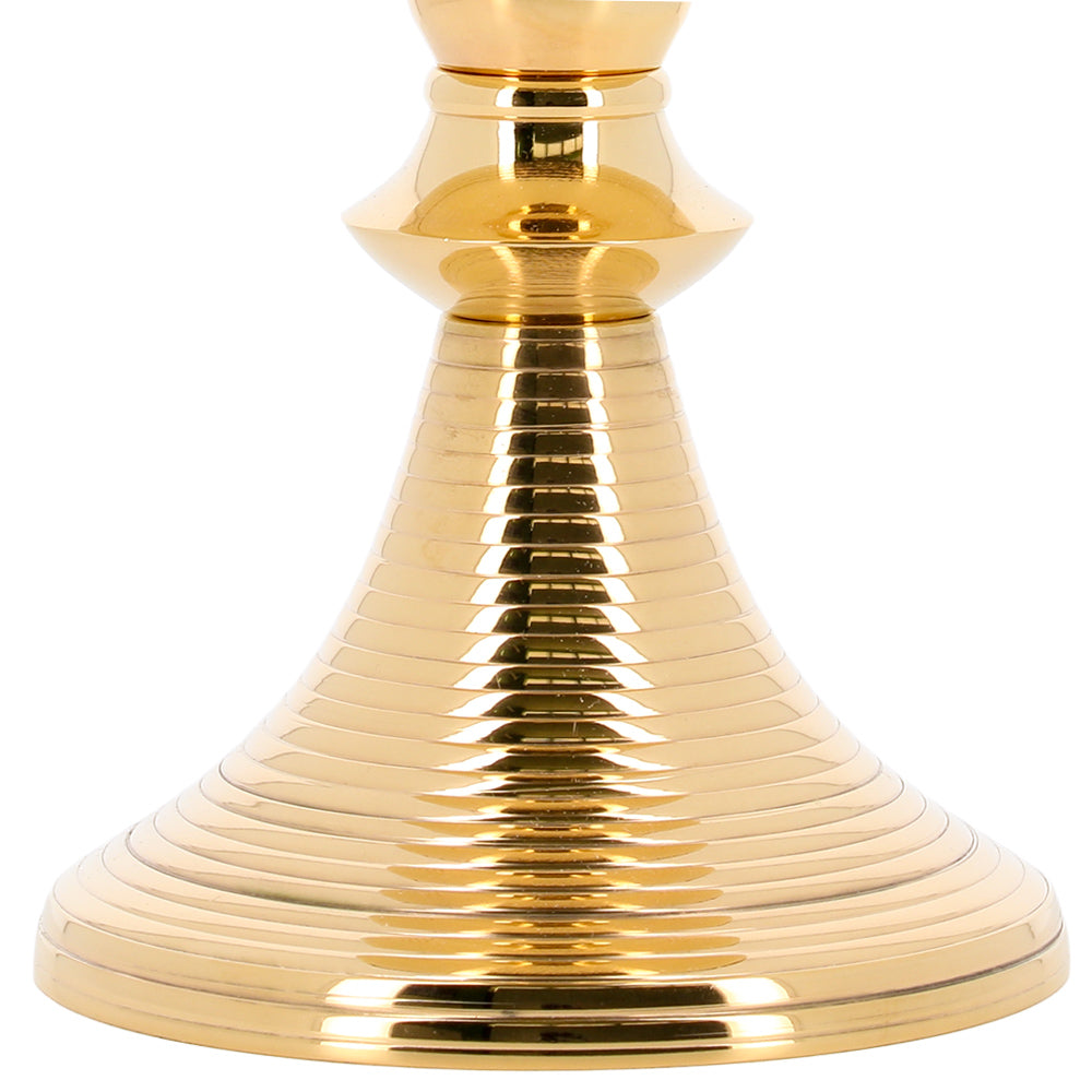 Pisside liturgica in ottone dorato con coperchio – Pisside per la Messa – Altezza 24 cm