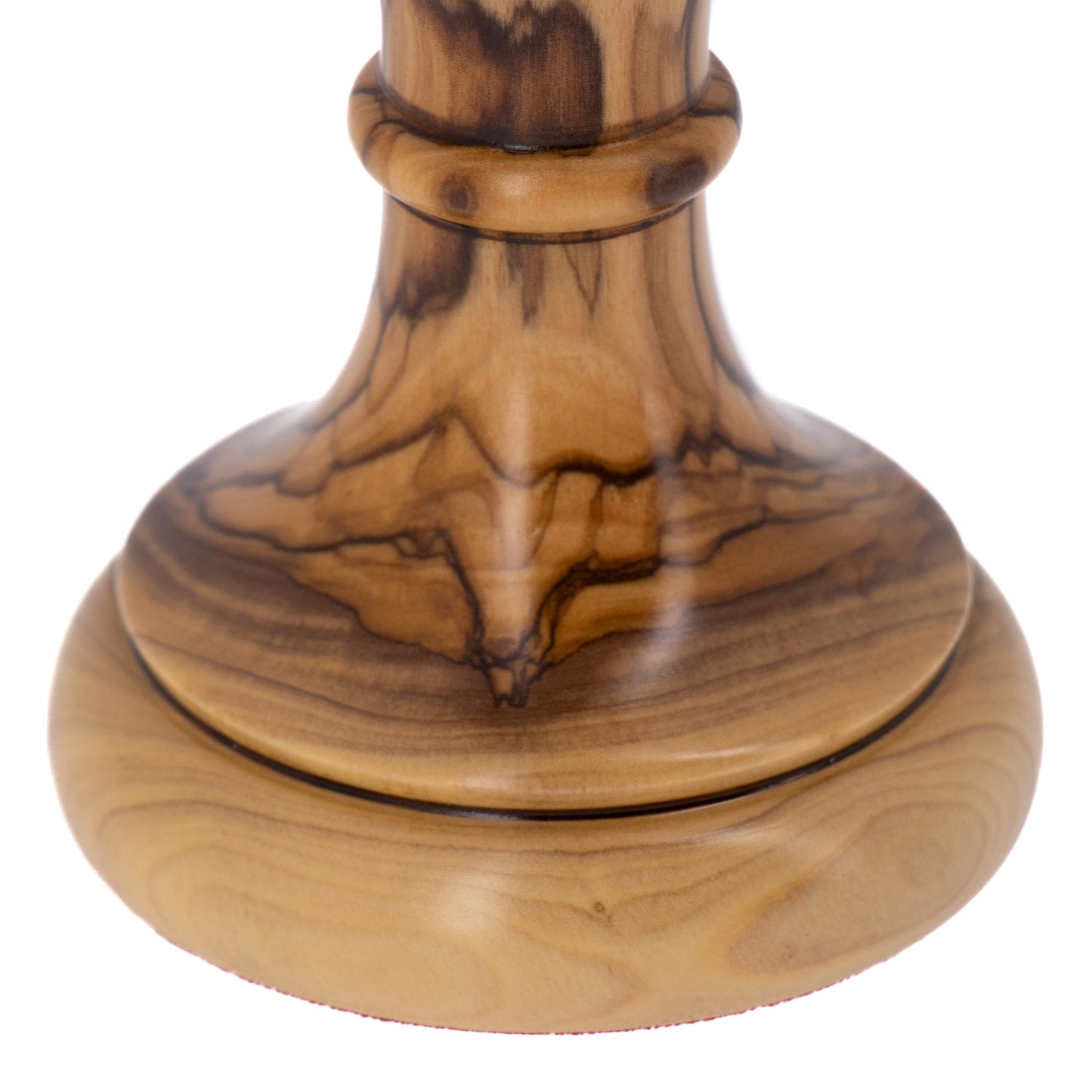 Calice in legno d'olivo con interno in ottone dorato. Dimensioni 20x8 cm