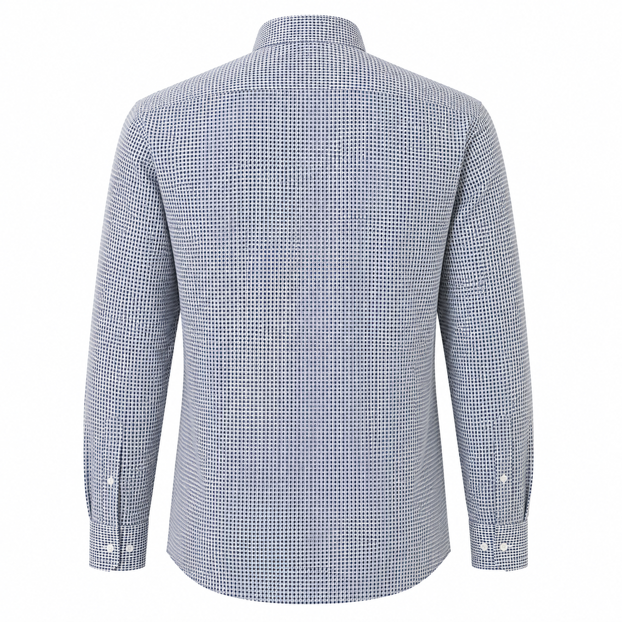 Camicia sacerdotale croce blu manica lunga misto cotone