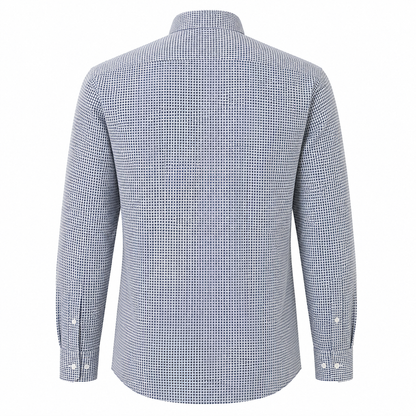 Camicia sacerdotale croce blu manica lunga misto cotone