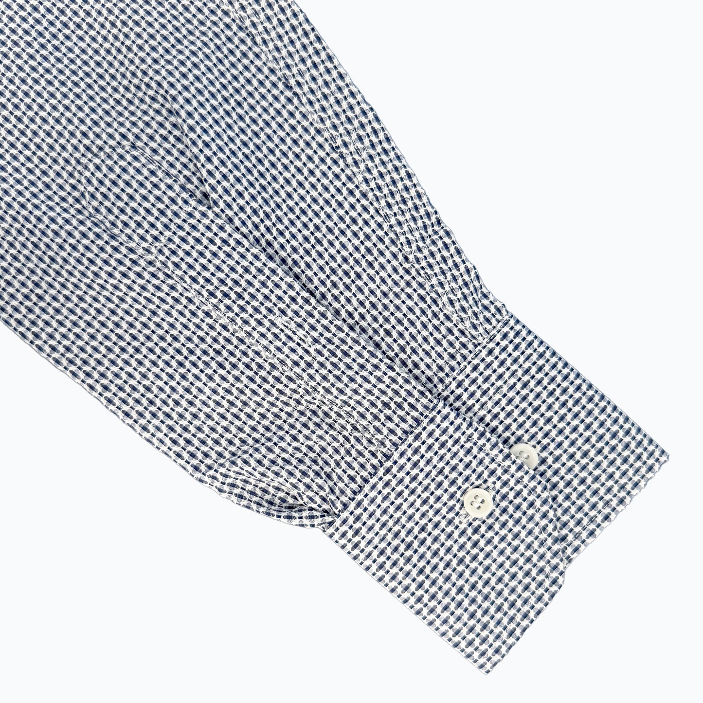 Camicia sacerdotale croce blu manica lunga misto cotone