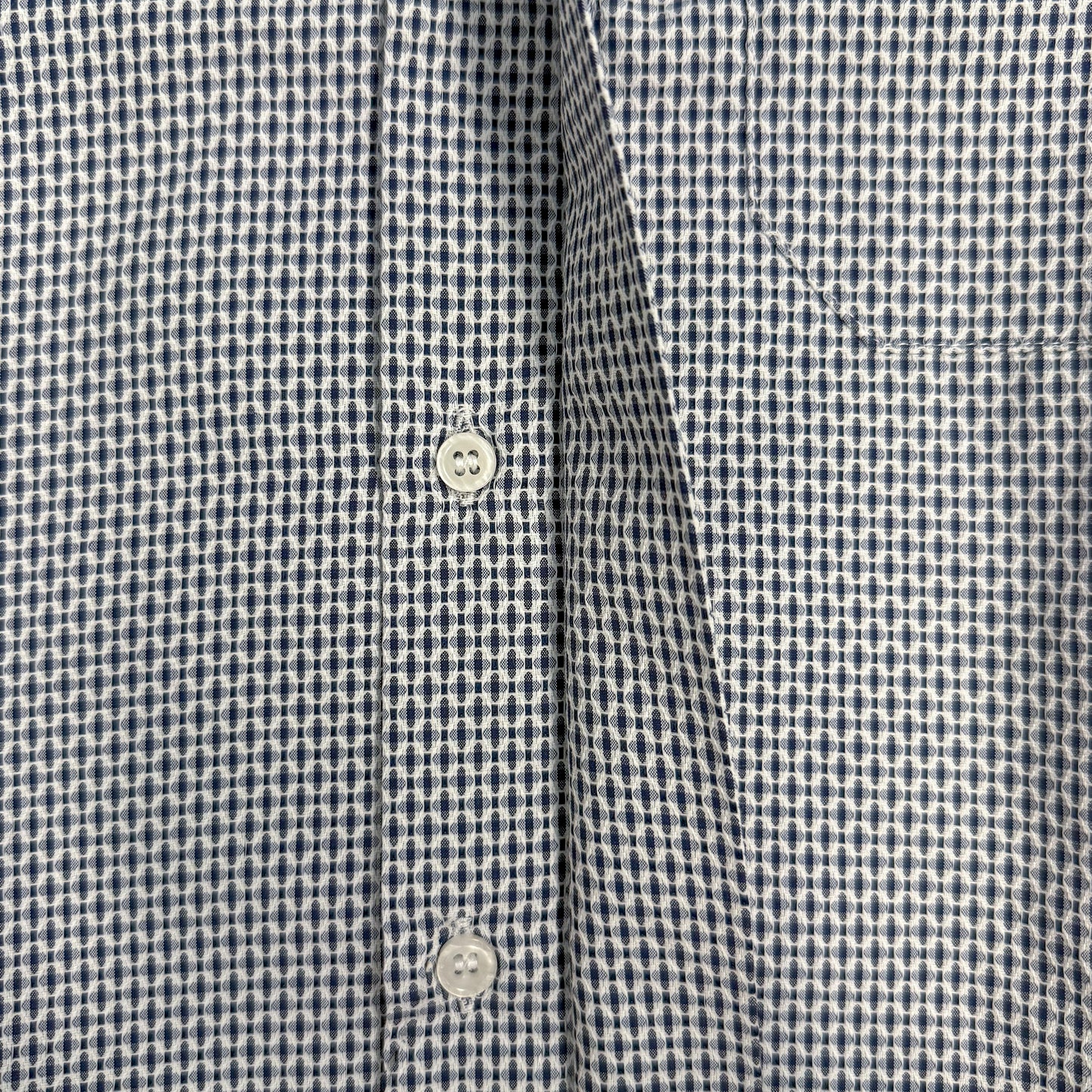 Camicia sacerdotale croce blu manica lunga misto cotone
