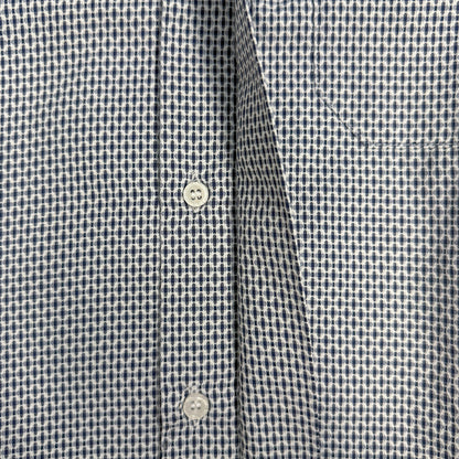 Camicia sacerdotale croce blu manica lunga misto cotone