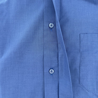 Camicia sacerdotale blu manica corta misto cotone