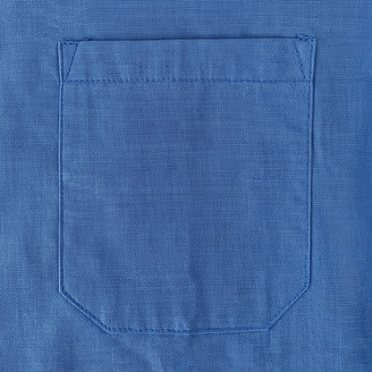 Camicia sacerdotale blu manica corta misto cotone
