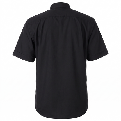 Camicia sacerdotale nera manica corta misto cotone