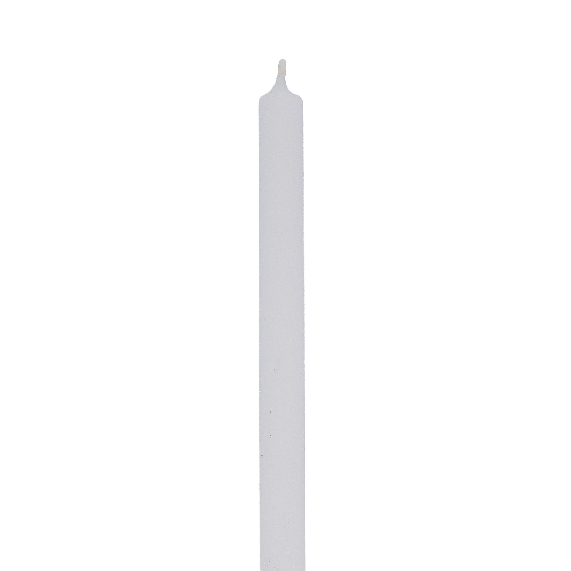 Candela bianca utilizzabile anche per flambeaux e candelora. Dimensioni 35x1,4 cm