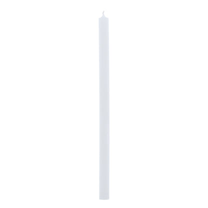 Candela bianca utilizzabile anche per flambeaux e candelora. Misure 30x1,6 cm