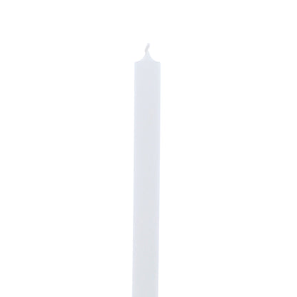 Candela bianca utilizzabile anche per flambeaux e candelora. Misure 30x1,6 cm