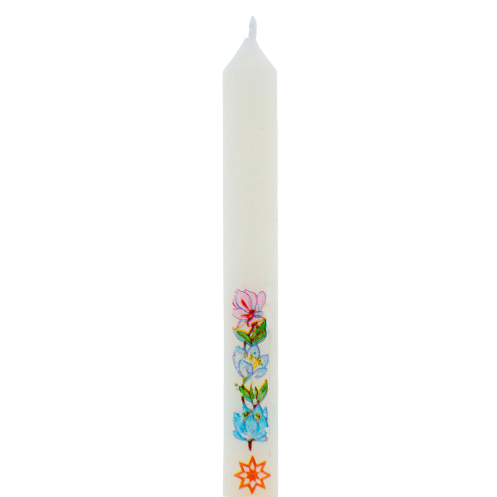 Candela Ceriola per la Candelora con Madonna col Bambino. Candela Religiosa della Luce