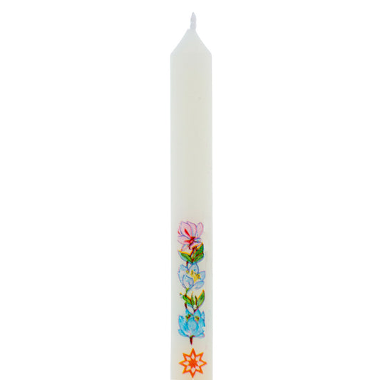 Candela Ceriola per la Candelora con Madonna col Bambino. Candela Religiosa della Luce