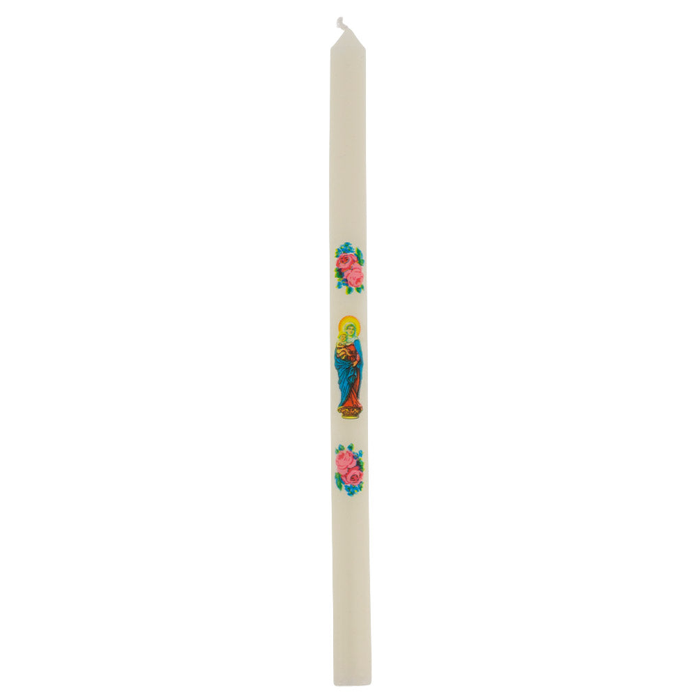 Candela Ceriola per la Candelora con Madonna. Candela Religiosa della Luce