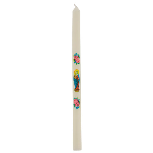 Candela Ceriola per la Candelora con Madonna. Candela Religiosa della Luce
