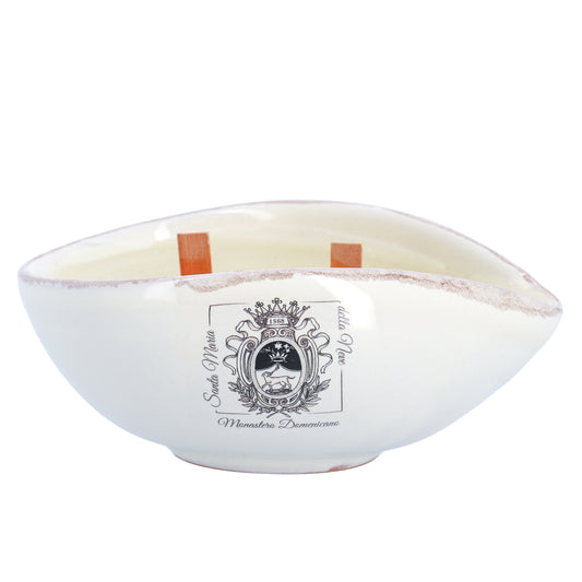 Candela Artigianale in Ciotola di Ceramica con Cera d’Altare – Suore Domenicane