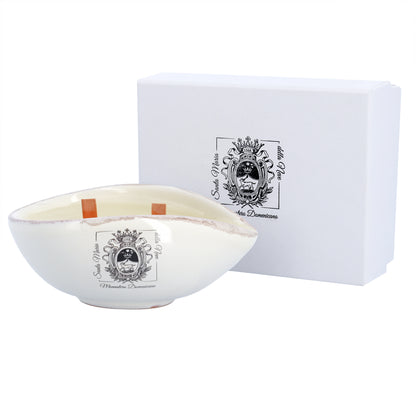 Candela Artigianale in Ciotola di Ceramica con Cera d’Altare – Suore Domenicane