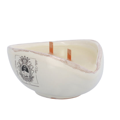 Candela Artigianale in Ciotola di Ceramica con Cera d’Altare – Suore Domenicane