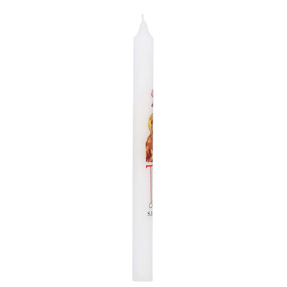 Candela votiva religiosa di San Francesco d’Assisi – Ostensione 2026 – Idea regalo devozionale 2×27 cm