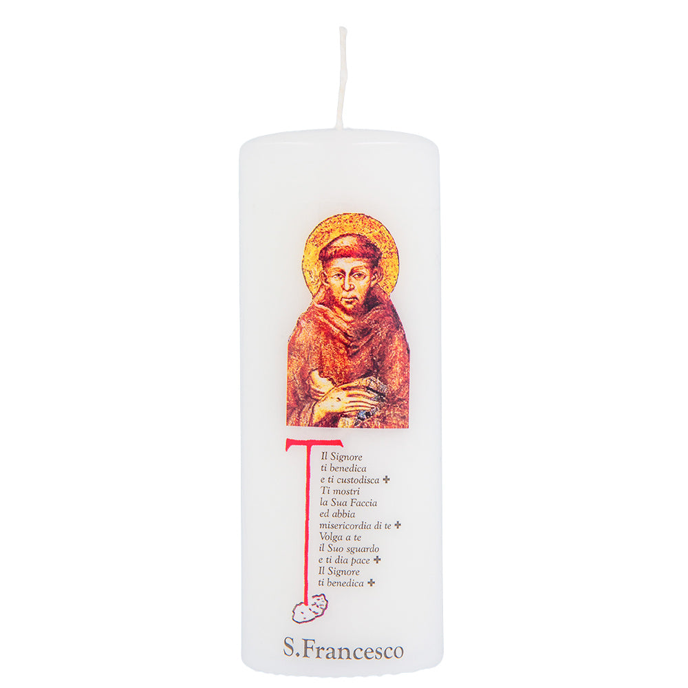 Candelotto devozionale San Francesco d’Assisi – Ostensione 2026 – Idea regalo devozionale 5x13 cm