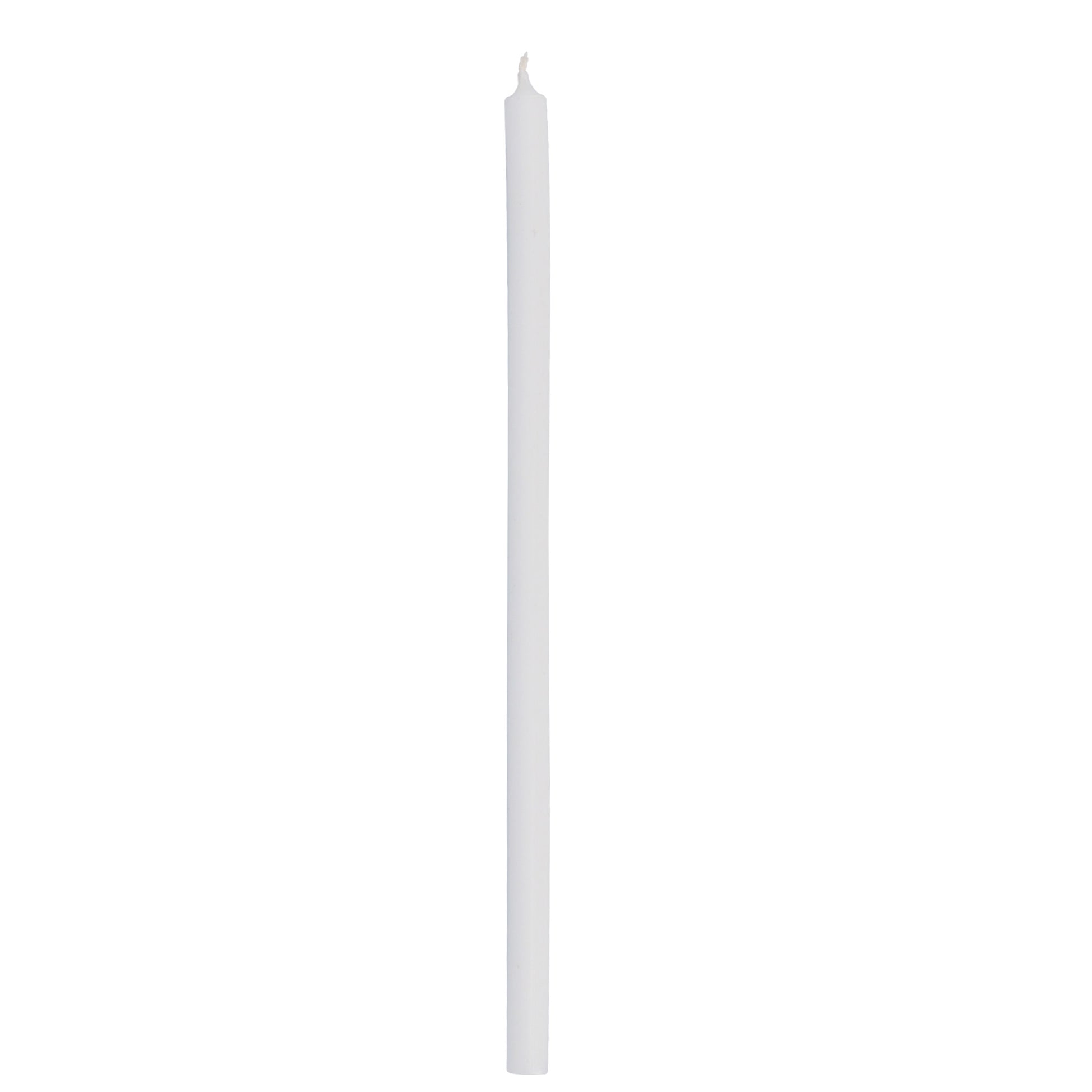 Candela bianca utilizzabile anche per flambeaux e candelora. Dimensioni 35x1,4 cm
