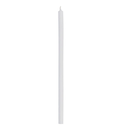 Candela bianca utilizzabile anche per flambeaux e candelora. Dimensioni 35x1,4 cm