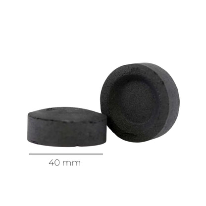Confezione da 100 carboncini per incenso. Carboni diametro 40 mm durata di oltre 1 ora.