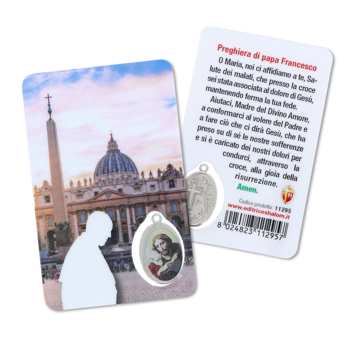 Card plastificata Papa Francesco, da collezione. Dimensioni 5,5x8,5 cm