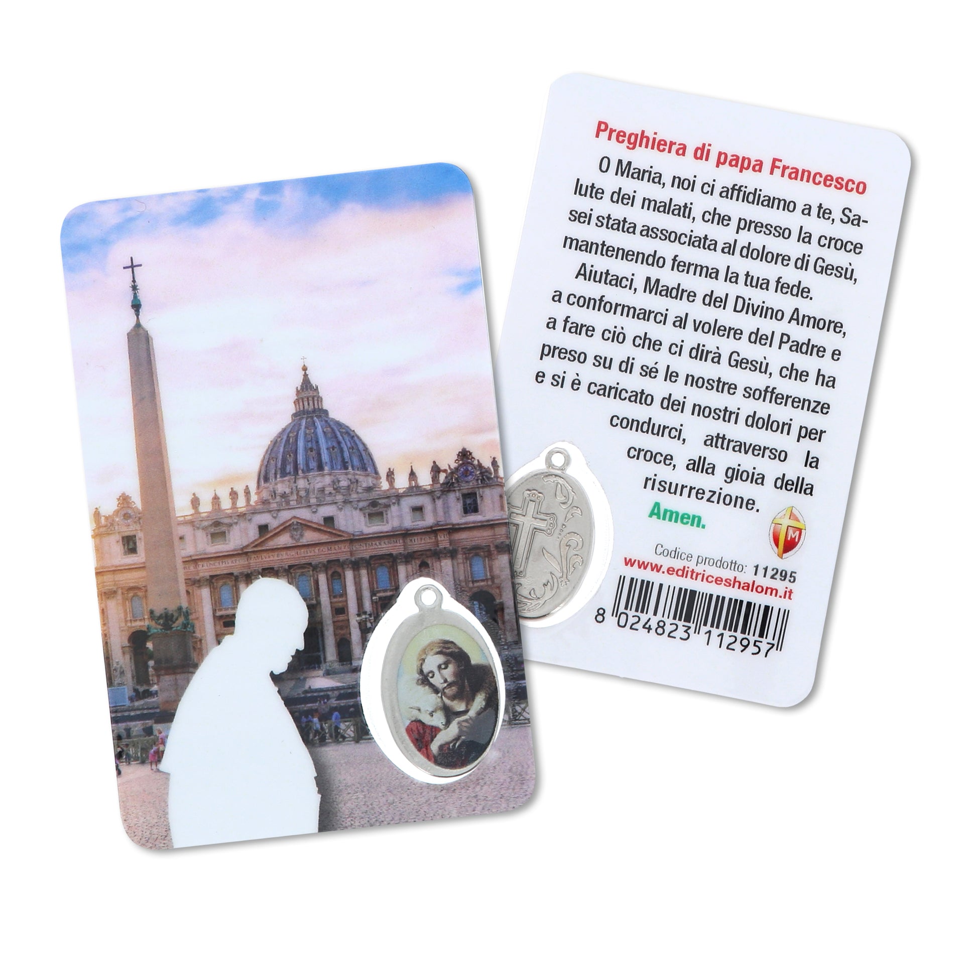 Card plastificata Papa Francesco, da collezione. Dimensioni 5,5x8,5 cm